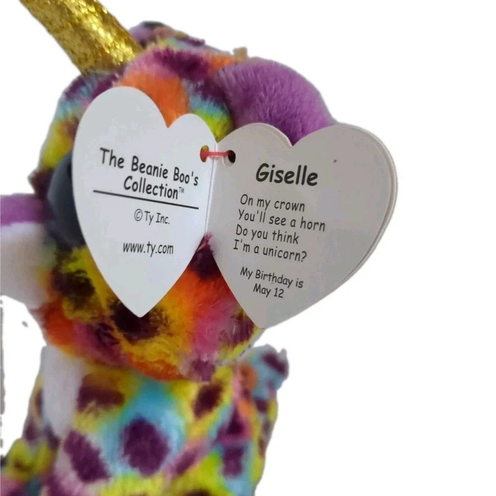 Ty Beanie Boos ❤️ GISELLE the Unicorn Leopard 6